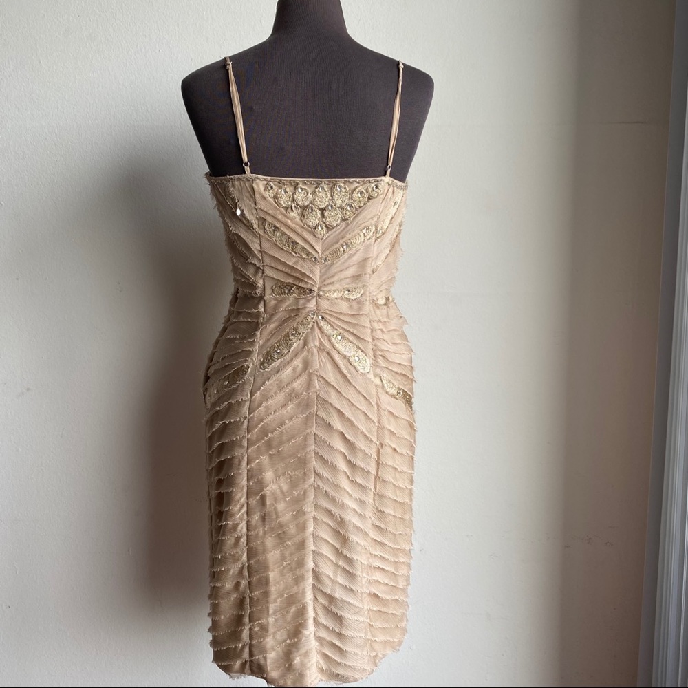 Sue Wong sz 8 beaded peacock midi dress - Picture 4 of 9